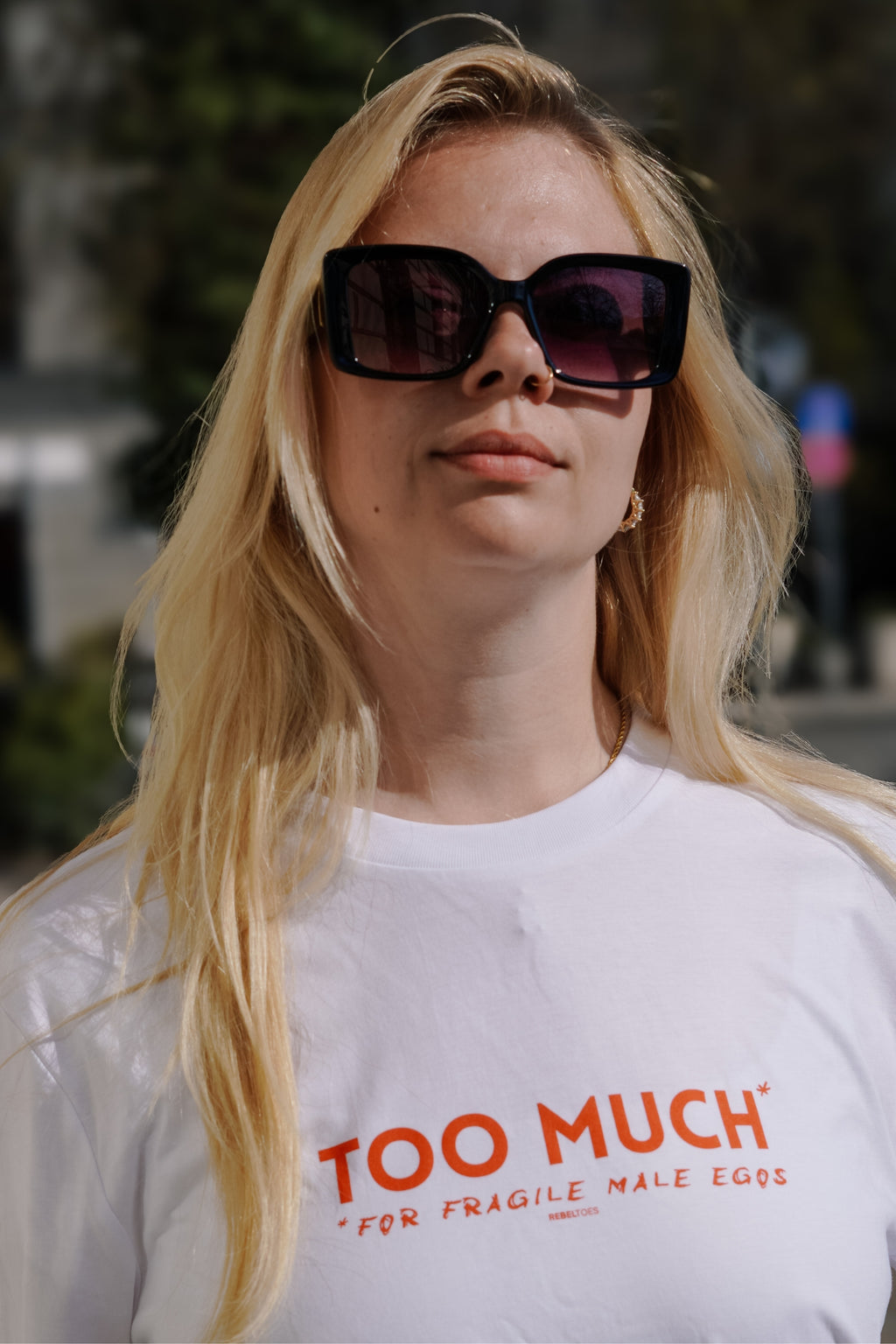 Too much for fragile male egos - shirt (white)