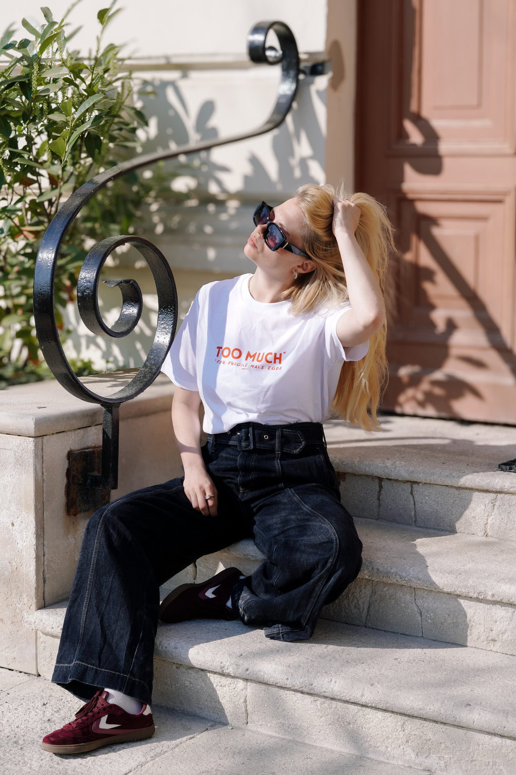 Too much for fragile male egos - shirt (white)