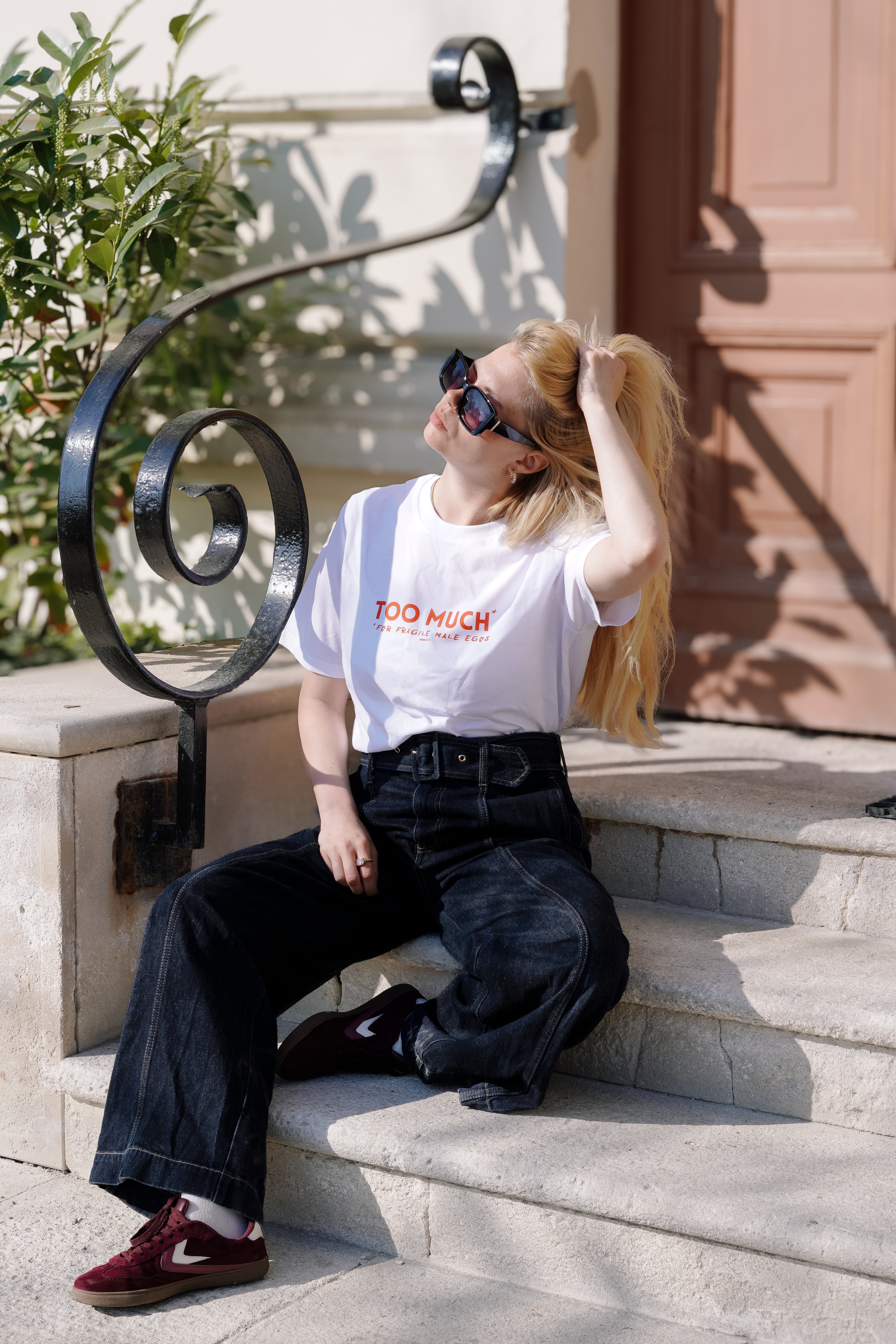 Too much for fragile male egos - shirt (white)